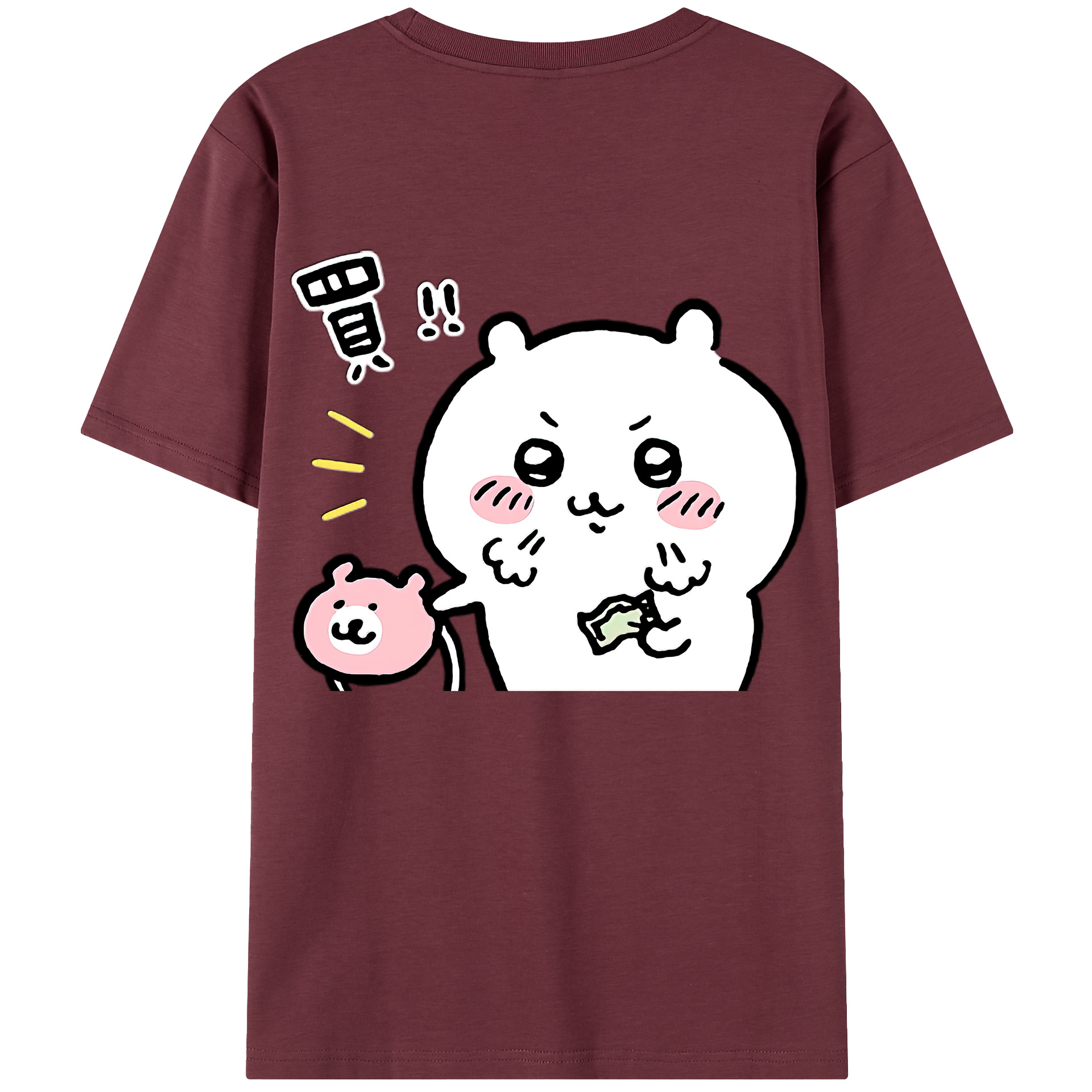 （画像用） ちいかわ ちいかわ Chii-kawa chiikawa 綿100％半袖Tシャツ（背面プリント）